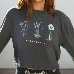 Urban Outfitters Wildflower embroidered long sleeve top